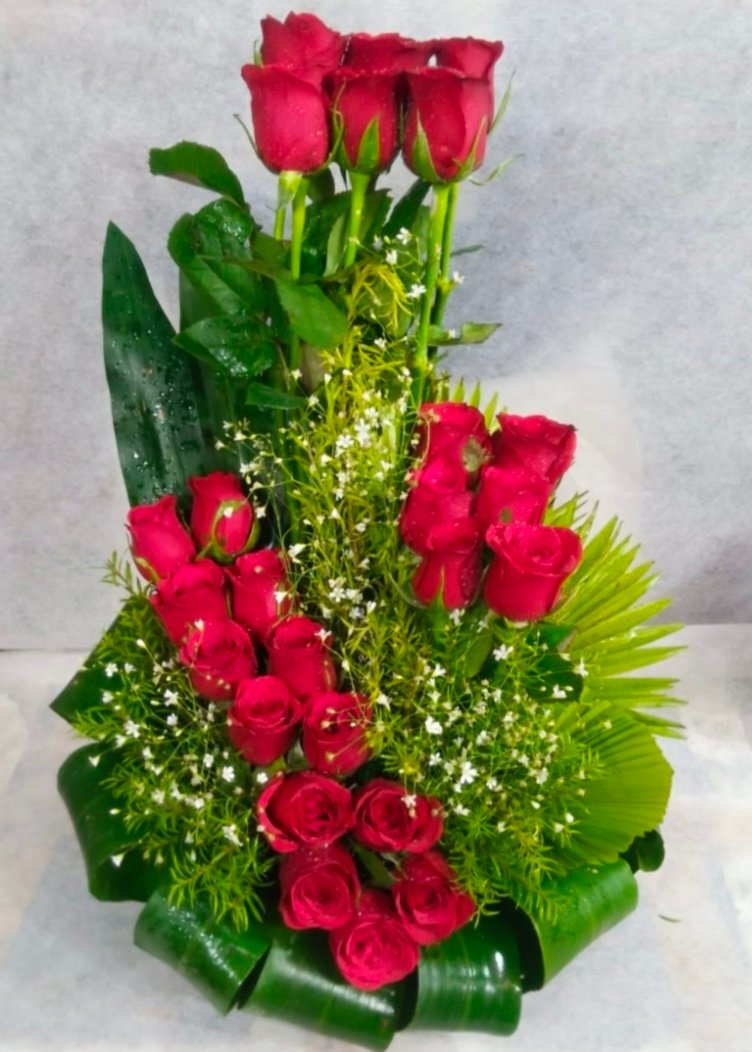 Classic Red Roses Basket